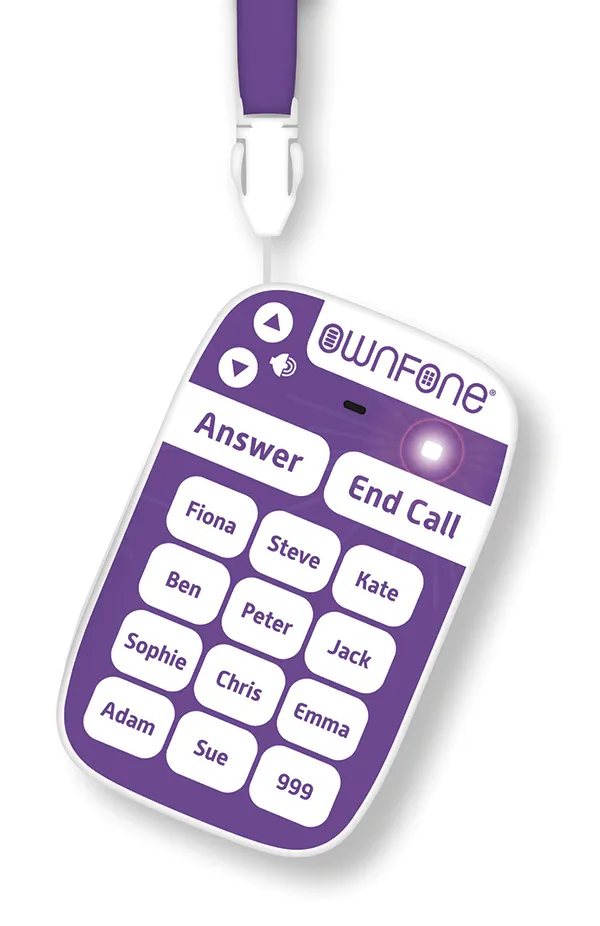 OwnFone handsets on colour-matched lanyards