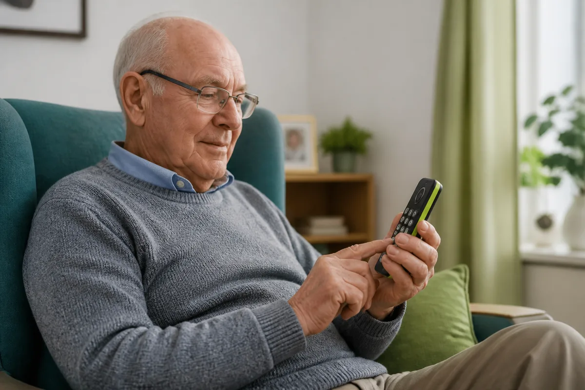 Family reviewing a written response plan with a personal alarm